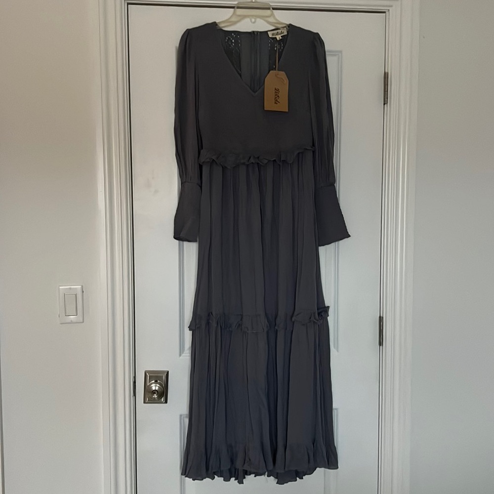 RED DRESS BOUTIQUE BLUE LONG SLEEVE MAXI DRESS